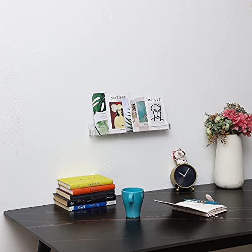 Cq acrylic Invisible Clear Floating Bookshelf - 15" Hanging Wall Mounted Display Shelf for Kids Room, Modern U Shaped Ledge for Books,Picture,Toys, Vinyl Records Wall Display Shelf,Pack of 6 - Image 4
