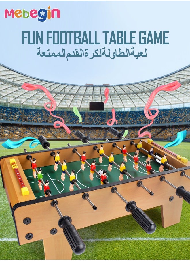 MEBEGIN Fun Table Football Toy, Tabletop Mini Games with 4 Football and 18 Players, Wooden Outdoor Indoor Game for Kids and Adults, Suitable for Family Entertainment, 50*25*18cm  - Image 1
