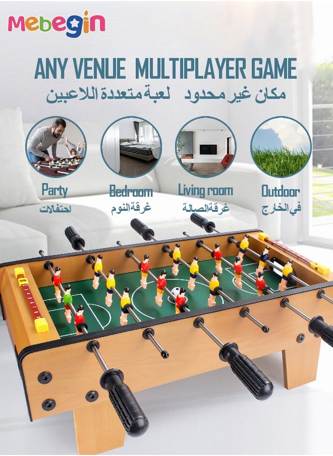 MEBEGIN Fun Table Football Toy, Tabletop Mini Games with 4 Football and 18 Players, Wooden Outdoor Indoor Game for Kids and Adults, Suitable for Family Entertainment, 50*25*18cm  - Image 5