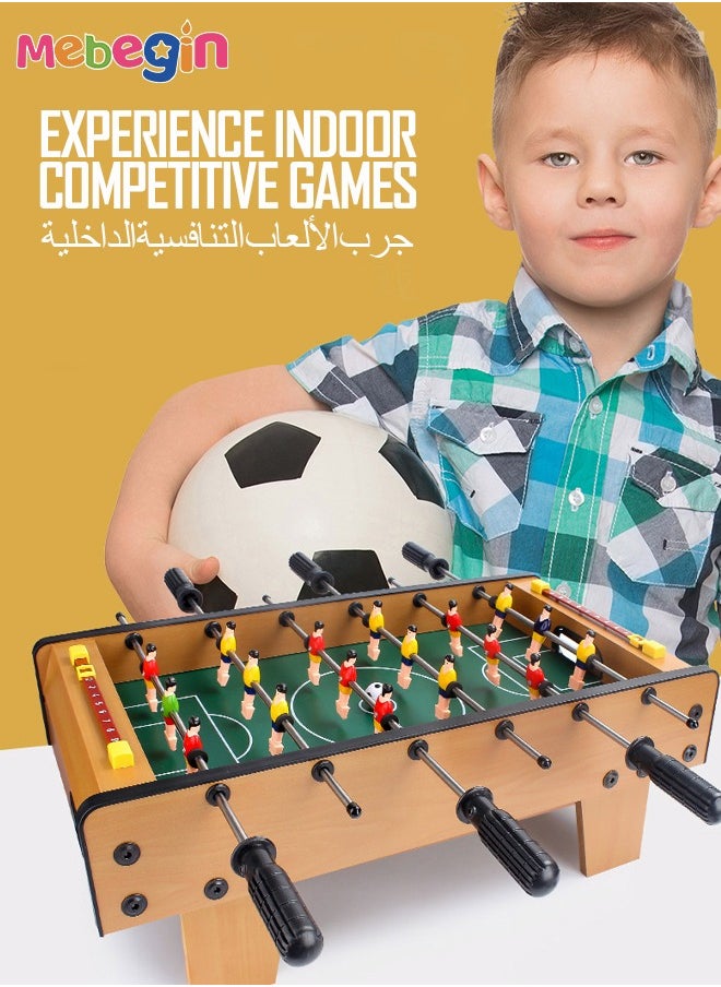 MEBEGIN Fun Table Football Toy, Tabletop Mini Games with 4 Football and 18 Players, Wooden Outdoor Indoor Game for Kids and Adults, Suitable for Family Entertainment, 50*25*18cm  - Image 2