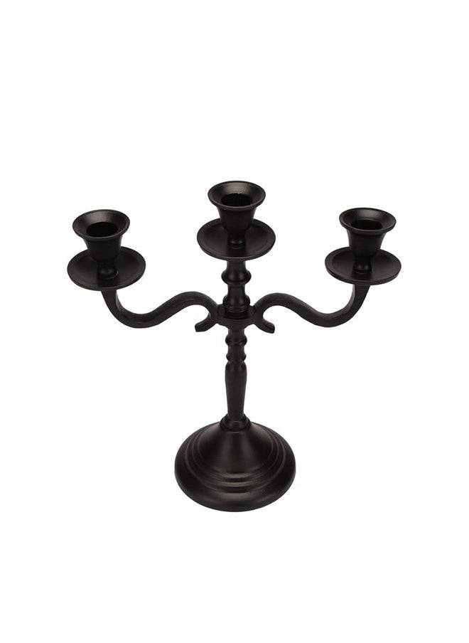 VOIDROP Three Arm Candelabra 10 inch Tall Black Taper Candle Holders, Candle Stands Candlesticks for Home Decor Wedding Parties Dinning Table Centerpiece Thick Candles (Black) - pzsku/ZA052C015DCD28065853CZ/45/_/1707117876/dfc07f8d-6ee5-4e3d-8ced-d3116bdb548f