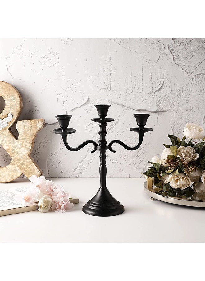 VOIDROP Three Arm Candelabra 10 inch Tall Black Taper Candle Holders, Candle Stands Candlesticks for Home Decor Wedding Parties Dinning Table Centerpiece Thick Candles (Black) - pzsku/ZA052C015DCD28065853CZ/45/_/1707117886/0058dfbc-ef7c-41c4-a7ca-4442de1b1265