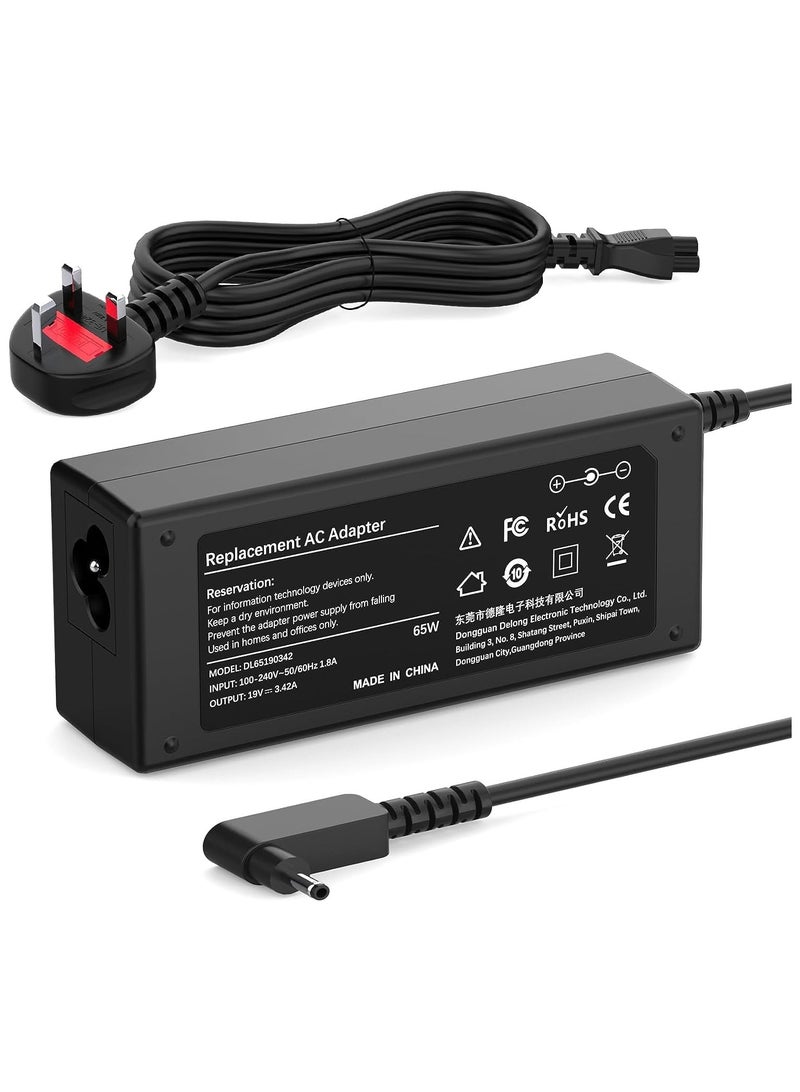 65W Laptop Charger For Acer Swift 1/3/5 SF114-34 SF114-32 SF114-33 SF315-41 SF315-52 Chromebook 11/13/14/15/CB3/CB5/C720p CB3-431/CB3-111/CB5-571 Power AC Adapter Connector (3.0mm x 1.1mm) - Image 1