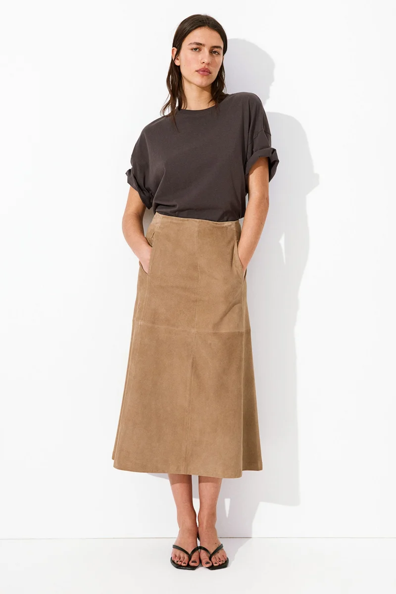 H&M A-line suede skirt