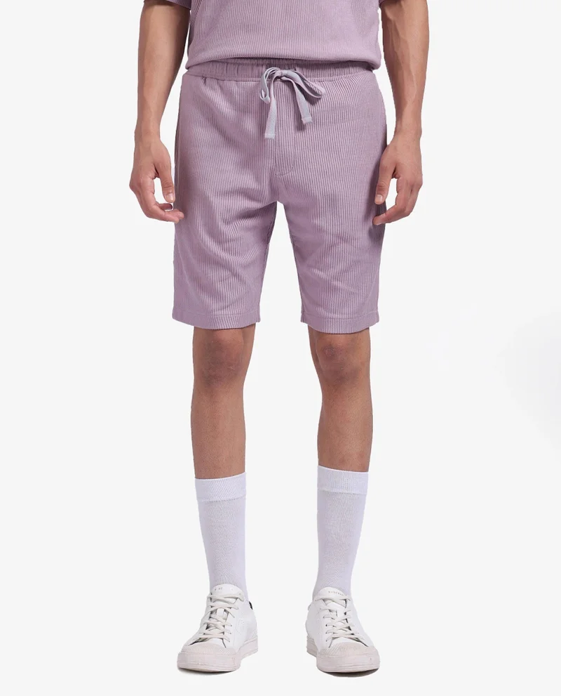 Rare Rabbit Men's Drawstring Closure Textured Shorts