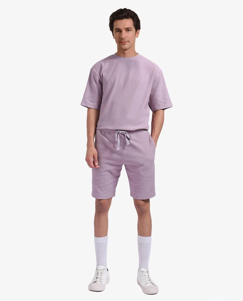 Rare Rabbit Men's Drawstring Closure Textured Shorts