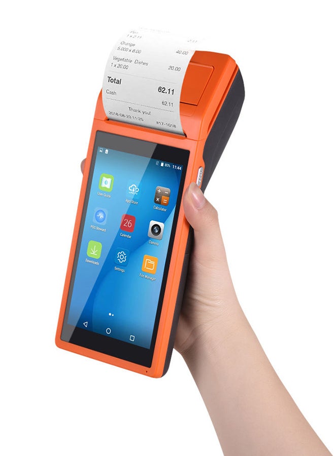 Alyashmac Handheld PDA POS Terminal Wireless Receipt Printer 21.5x8.6x5.3cm Orange - Image 1
