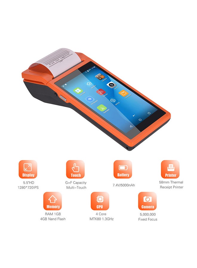 Alyashmac Handheld PDA POS Terminal Wireless Receipt Printer 21.5x8.6x5.3cm Orange - Image 3