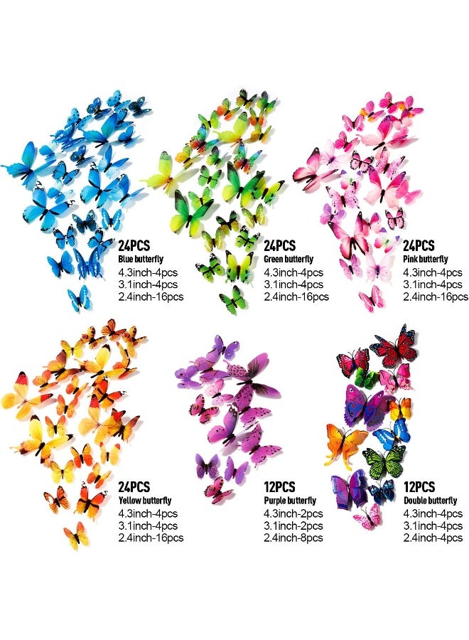 ZAUGONTW 120 Pieces 3D Colorful Butterfly Wall Stickers Butterfly Wall Decals Removable Butterflies Diy Art Decor Crafts For Party Offices Bedroom Room Sticker Set - Image 2