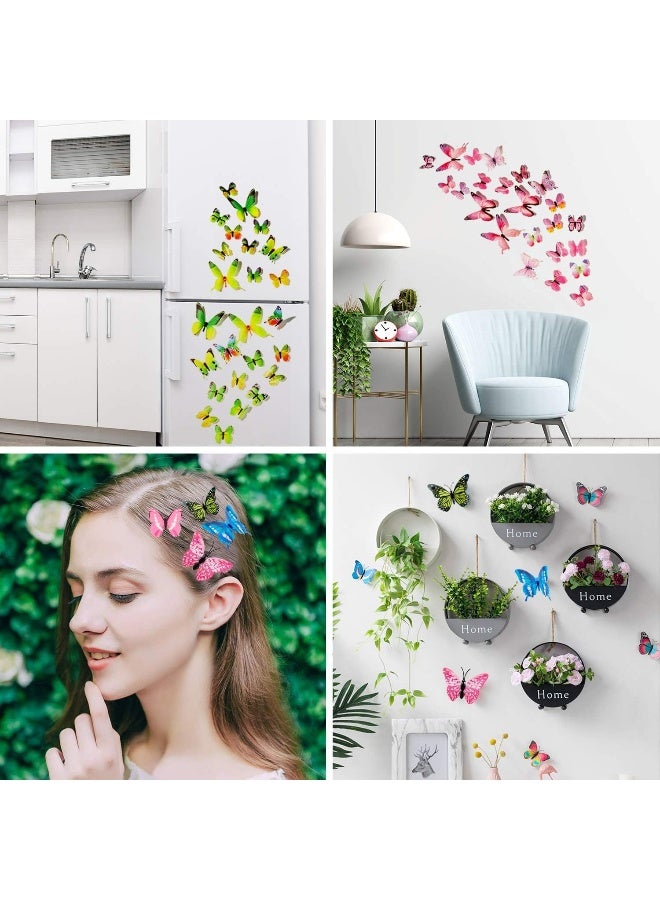 ZAUGONTW 120 Pieces 3D Colorful Butterfly Wall Stickers Butterfly Wall Decals Removable Butterflies Diy Art Decor Crafts For Party Offices Bedroom Room Sticker Set - Image 1
