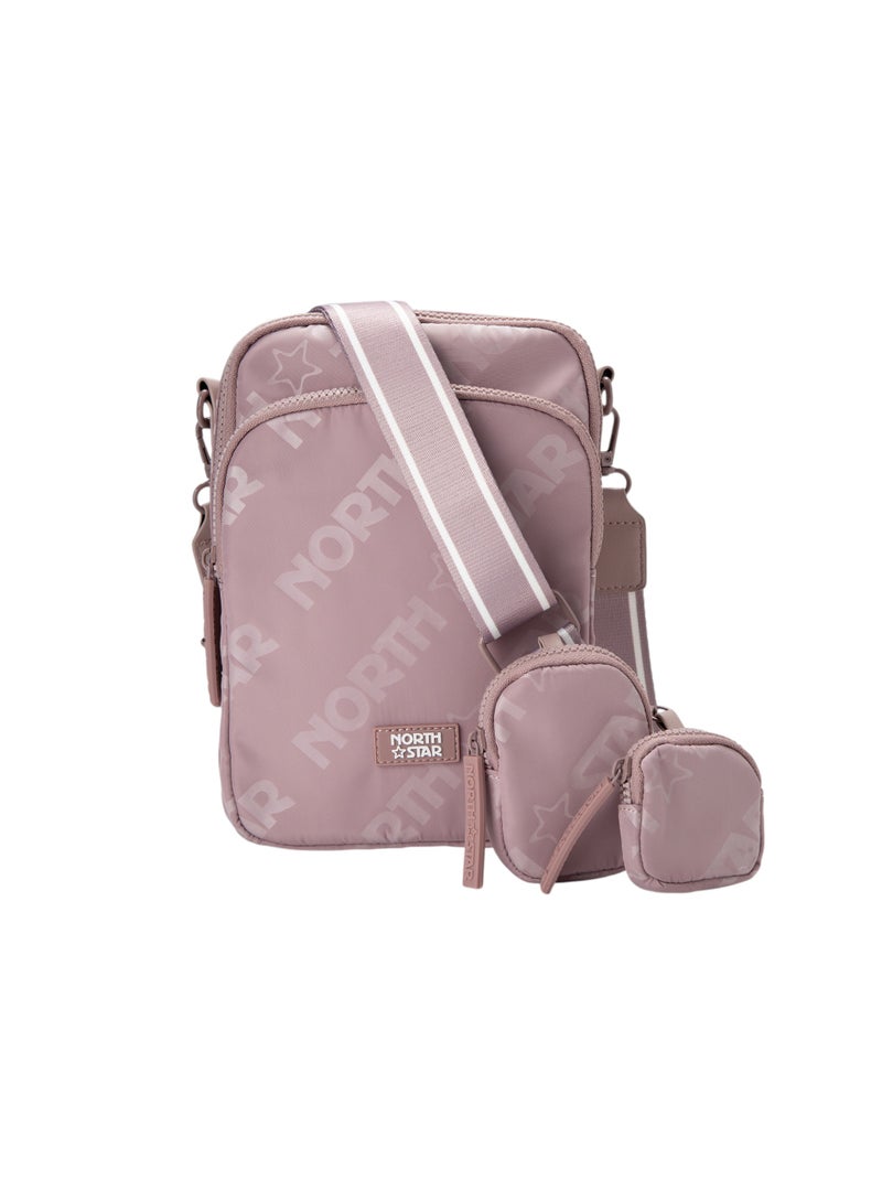 Bata Patterned Sling Bag Pink - Image 1