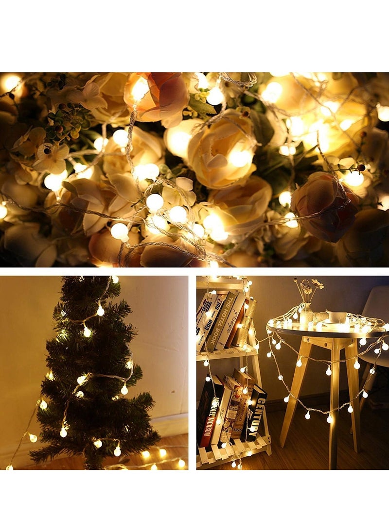 Home Care Charming Warm White LED Sphere String Lights - Battery Operated, Versatile Indoor Fairy Lights for Christmas, Weddings, Parties & More - Durable, Energy-Efficient with On/Off for Switch, Transparent Wire, Available in 1.5m/3.0m/6.0m Lengths (Batteries Not Included),  - Image 2
