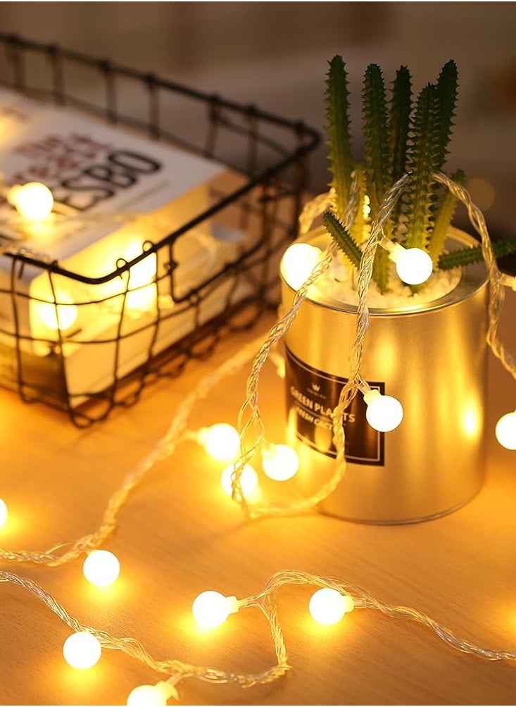 Home Care Charming Warm White LED Sphere String Lights - Battery Operated, Versatile Indoor Fairy Lights for Christmas, Weddings, Parties & More - Durable, Energy-Efficient with On/Off for Switch, Transparent Wire, Available in 1.5m/3.0m/6.0m Lengths (Batteries Not Included),  - Image 4