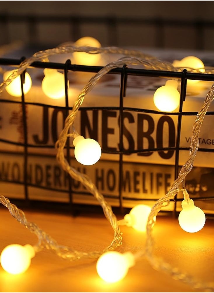 Home Care Charming Warm White LED Sphere String Lights - Battery Operated, Versatile Indoor Fairy Lights for Christmas, Weddings, Parties & More - Durable, Energy-Efficient with On/Off for Switch, Transparent Wire, Available in 1.5m/3.0m/6.0m Lengths (Batteries Not Included),  - Image 5