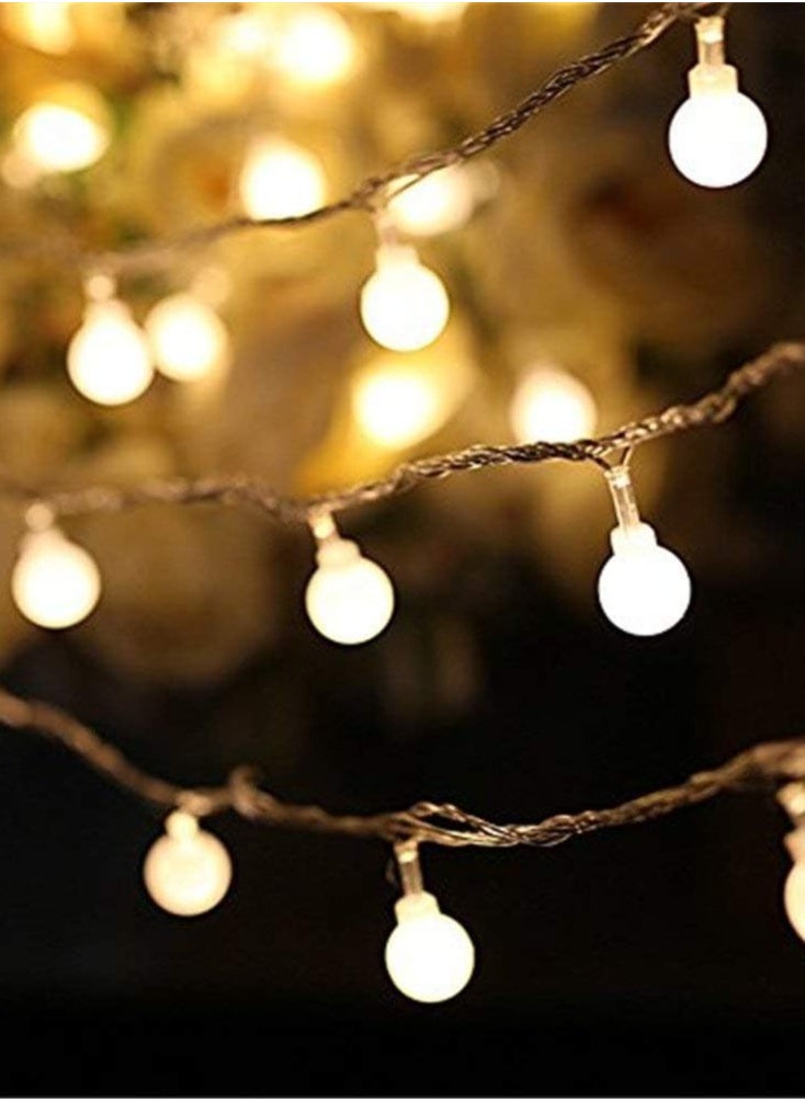 Home Care - Charming Warm White LED Sphere String Lights - Battery Operated, Versatile Indoor Fairy Lights for Christmas, Weddings, Parties & More - Durable, Energy-Efficient with On/Off for Switch, Transparent Wire, Available in 1.5m/3.0m/6.0m Lengths (Batteries Not Included), - Image 1
