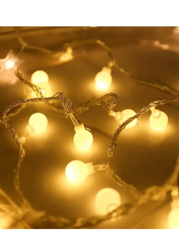 Home Care - Charming Warm White LED Sphere String Lights - Battery Operated, Versatile Indoor Fairy Lights for Christmas, Weddings, Parties & More - Durable, Energy-Efficient with On/Off for Switch, Transparent Wire, Available in 1.5m/3.0m/6.0m Lengths (Batteries Not Included), - Image 1