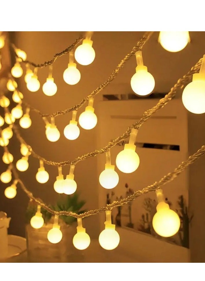 Home Care - Charming Warm White LED Sphere String Lights - Battery Operated, Versatile Indoor Fairy Lights for Christmas, Weddings, Parties & More - Durable, Energy-Efficient with On/Off for Switch, Transparent Wire, Available in 1.5m/3.0m/6.0m Lengths (Batteries Not Included), - Image 1