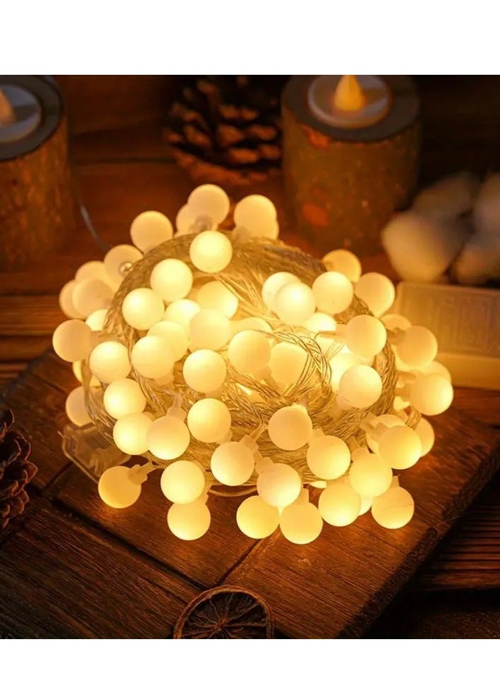 Home Care - Charming Warm White LED Sphere String Lights - Battery Operated, Versatile Indoor Fairy Lights for Christmas, Weddings, Parties & More - Durable, Energy-Efficient with On/Off for Switch, Transparent Wire, Available in 1.5m/3.0m/6.0m Lengths (Batteries Not Included), - Image 1