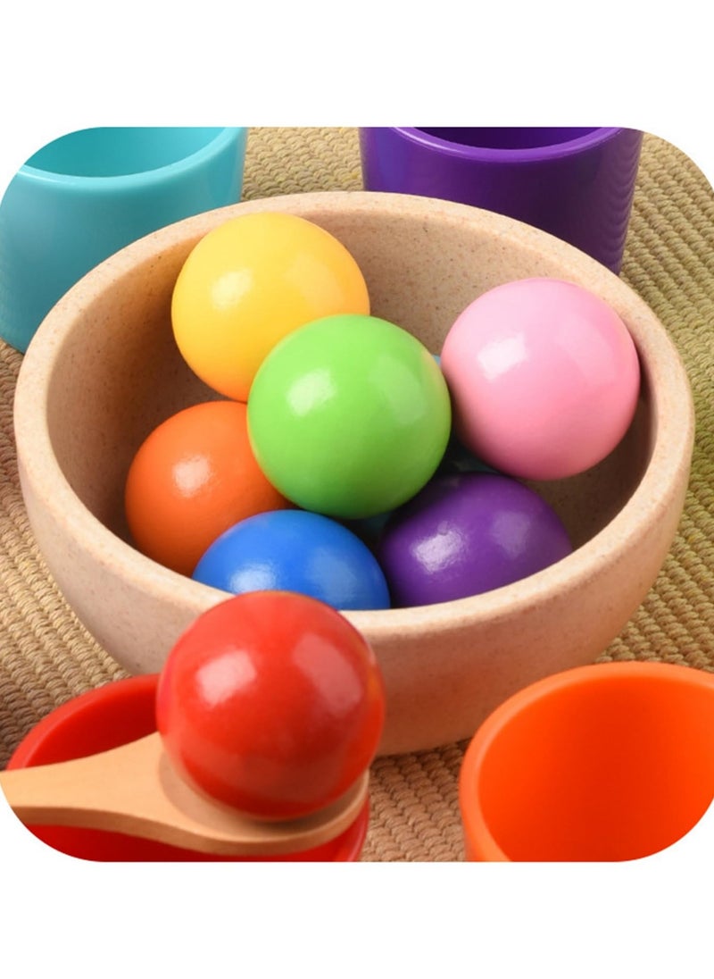 Bebiland - Wooden Shape Sorter Color Matching Toys, Montessori Toys, Learning Sorting Toys Fine Motor Skill Toys, Early Toddlers Educational Matching and Counting Toy(8 Colors) - Image 1