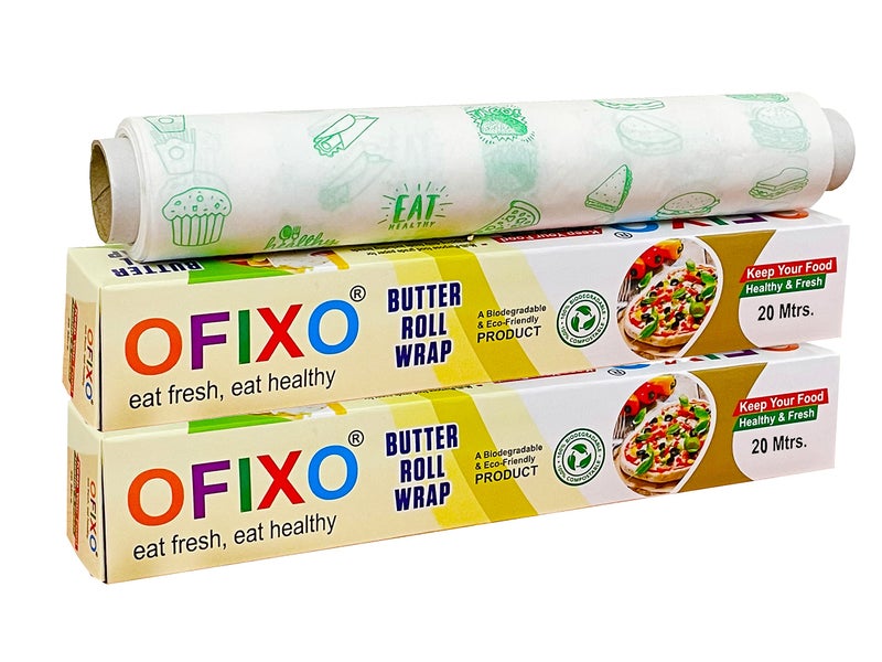 OFIXO 20 Meter Food WRAP Multipurpose Food Wrapping Paper Pack of 2 - Image 1