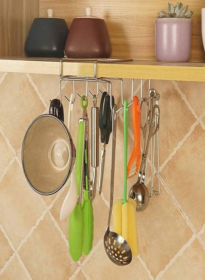 Prostuff.in خطافات Prostuff.in® مزدوجة الصفوف لتخزين أدوات المطبخ المنزلية، ومنظم الخزائن لأكواب القهوة والشاي والمناشف وغيرها | خطافات معدنية متعددة الاستخدامات للمنزل - قطعة واحدة (متعددة الألوان) - Image 3
