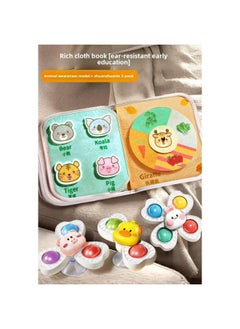 Generic Quiet Tearing Book Baby Can Chew Baby Puzzle Early Education Cloth Book Toy 8 Hand Tearing Book 6 Tear Not Broken 0-Color:[animal Cognition] Unbreakable Cloth Book + 3 Zhuanzhuanle  - Image 1