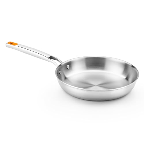 BRA COOKWARE Efficient Inox 3-Ply Frying Pan | 7.1 inches Professional Skillet | 3-Layer Stainless Steel Pan | Full Induction Frying Skillet | PFOA Free | w/o Non-Stick Coating | Polished Finish - Image 1
