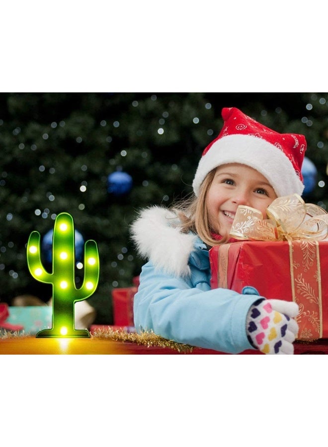 YiaMia LED Night Light LED Cactus Light Table Lamp Light for Kids Room Bedroom Gift Party Home Decorations Green - Image 3