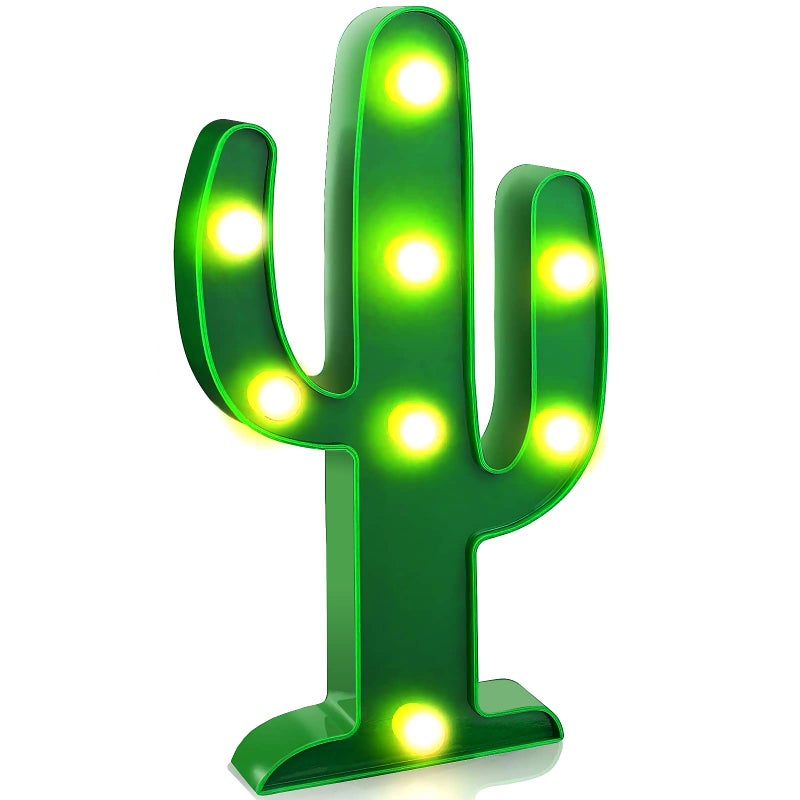 YiaMia LED Night Light LED Cactus Light Table Lamp Light for Kids Room Bedroom Gift Party Home Decorations Green - Image 1