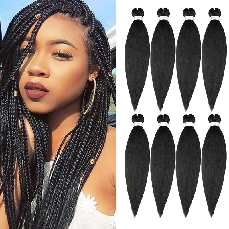 Pre Stretched Braiding Hair 268 Packs Synthetic Braiding Hair Crochet Braids Hot Water Setting Professional Soft Yaki Straight Texture 26Inch1