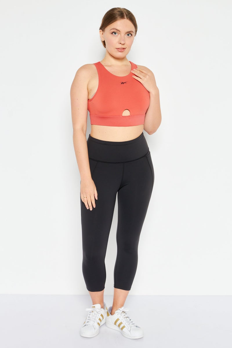 Reebok Women Padded Training Sports Bra, Coral - Image 2