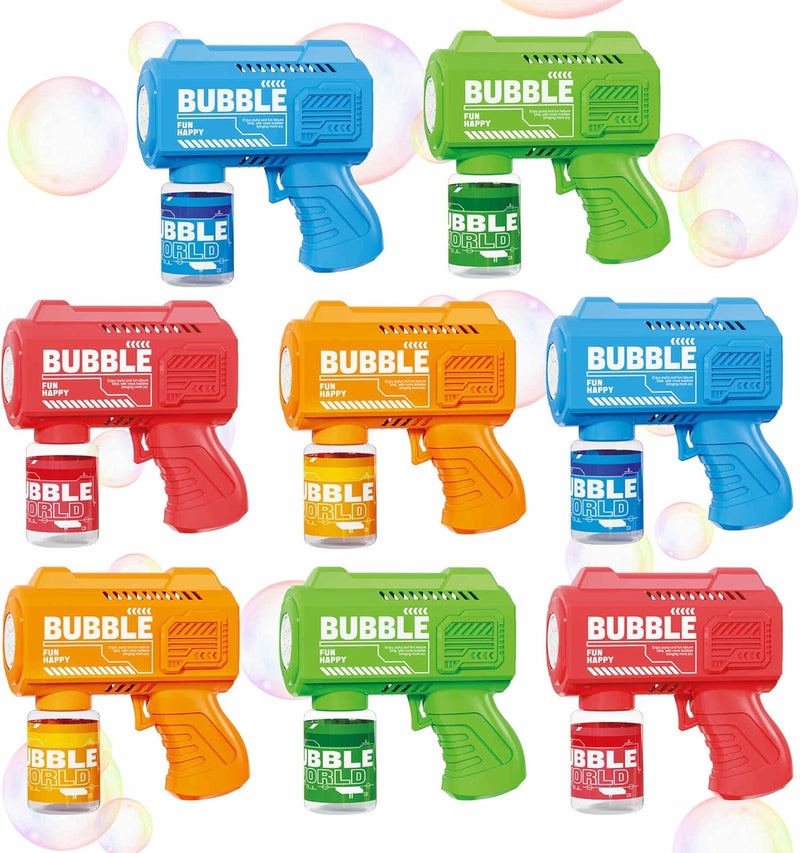 SmartYeen 8-Pack Bubble Machine Gun,Bubble Blower Maker for Kids Party Favor Wedding Birthday Gifts - Image 1