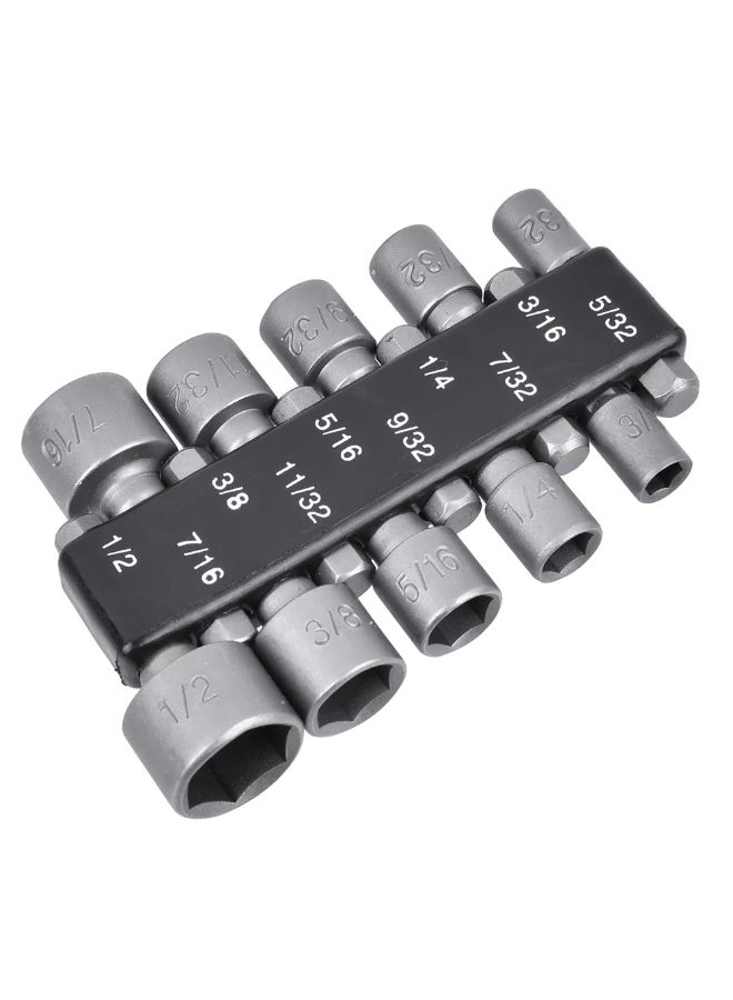 OnSite 10-Piece Durable Chrome Vanadium SAE Nut Driver Bit Set Grey 2 x 13 x 16 cm 746020 - Image 2