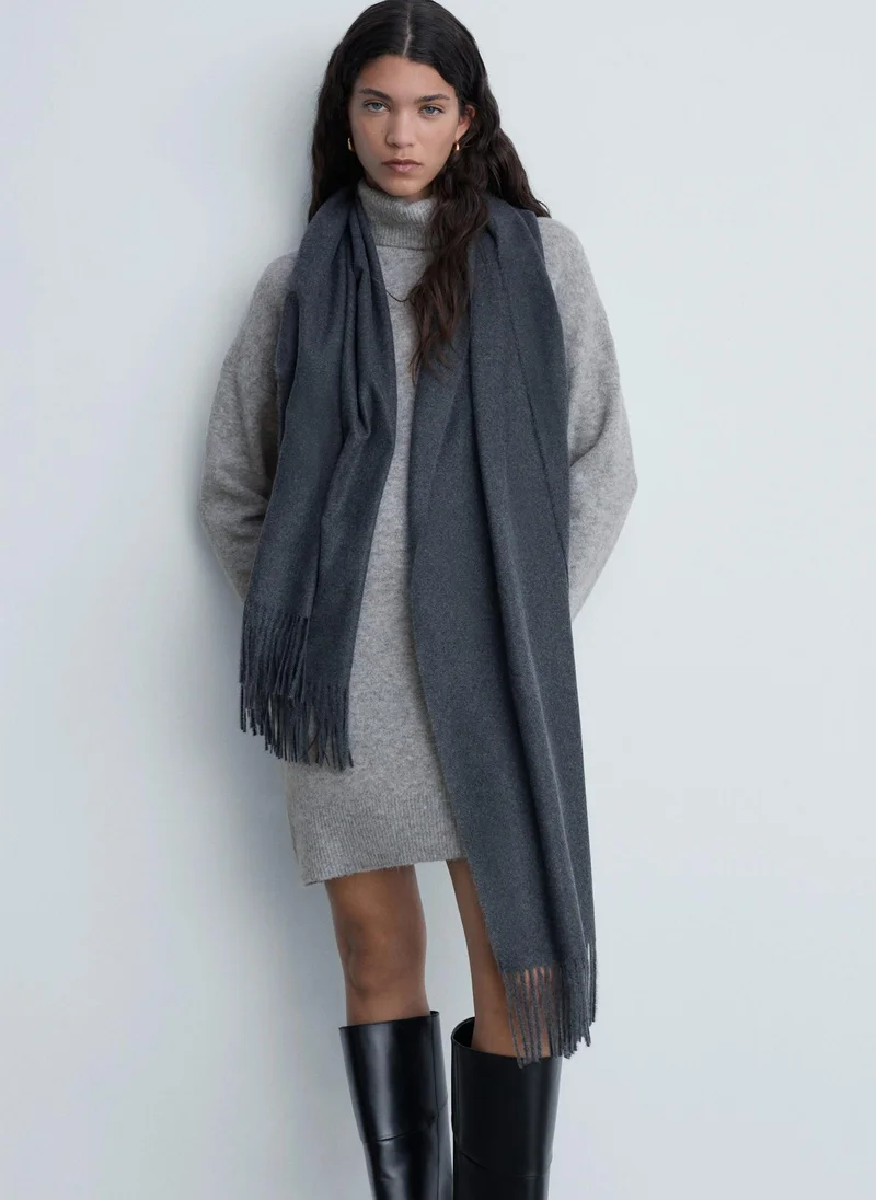 MANGO Turtleneck Knit Dress