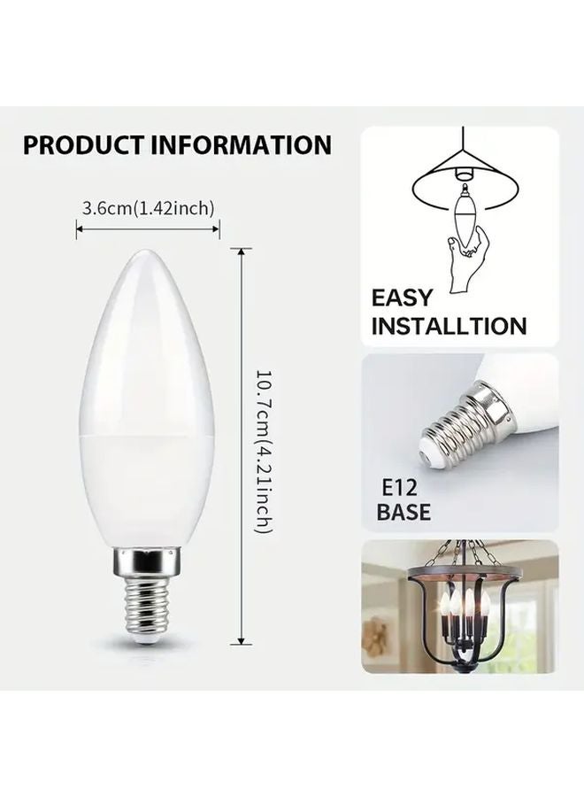 9W E12 LED Candle Bulb Natural Light AC85 265V Durable Plastic For Home Decor - Image 2