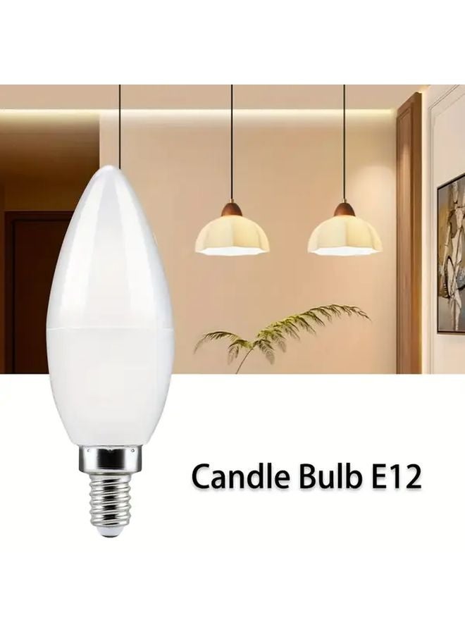 9W E12 LED Candle Bulb Natural Light AC85 265V Durable Plastic For Home Decor - Image 1
