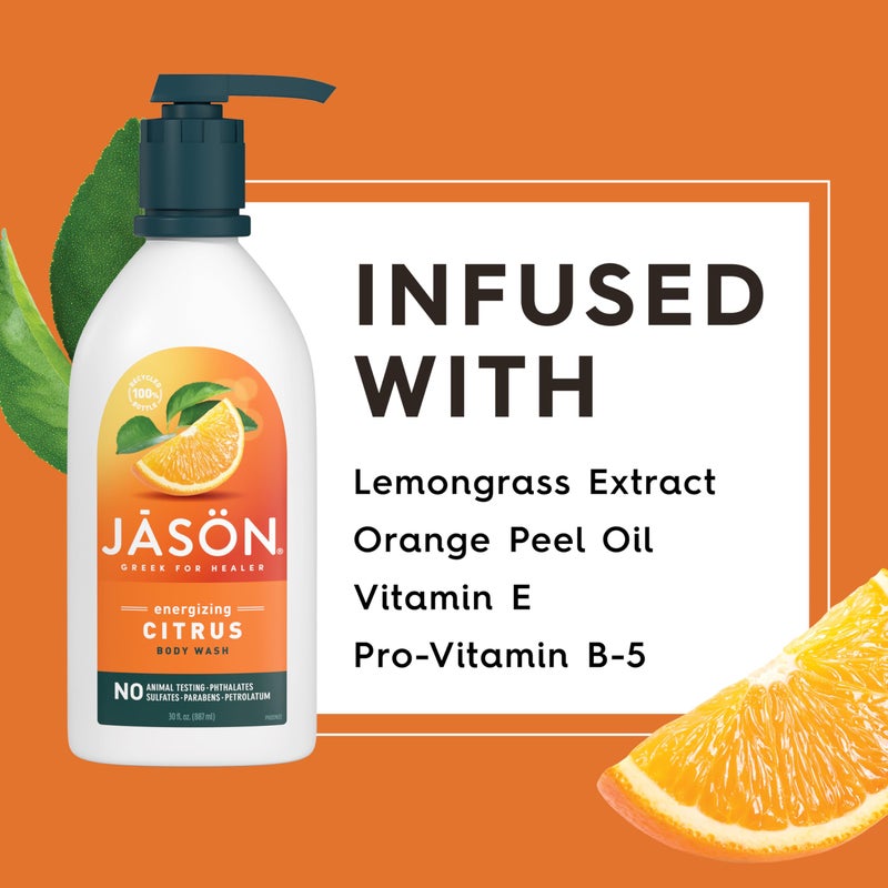 JASON Citrus Energizing Body Wash, For a Gentle Feeling Clean, 30 Fluid Ounces - Image 4