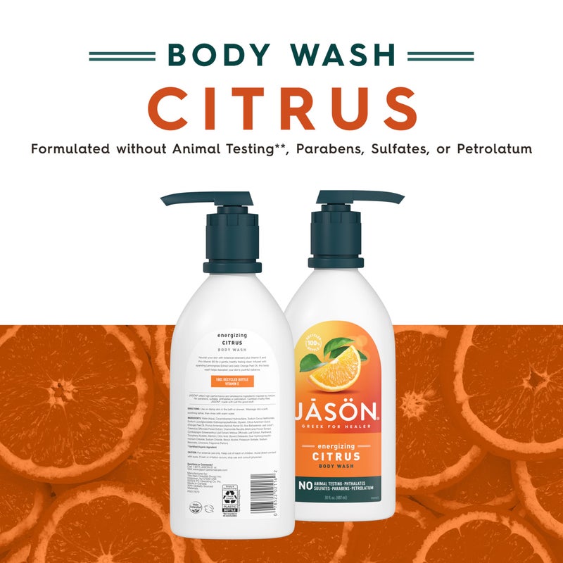 JASON Citrus Energizing Body Wash, For a Gentle Feeling Clean, 30 Fluid Ounces - Image 2