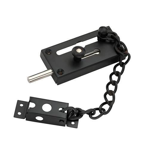 Sardar DL-07 Stainless Steel Door Latch with Chain for Home Security (Black) - Image 4