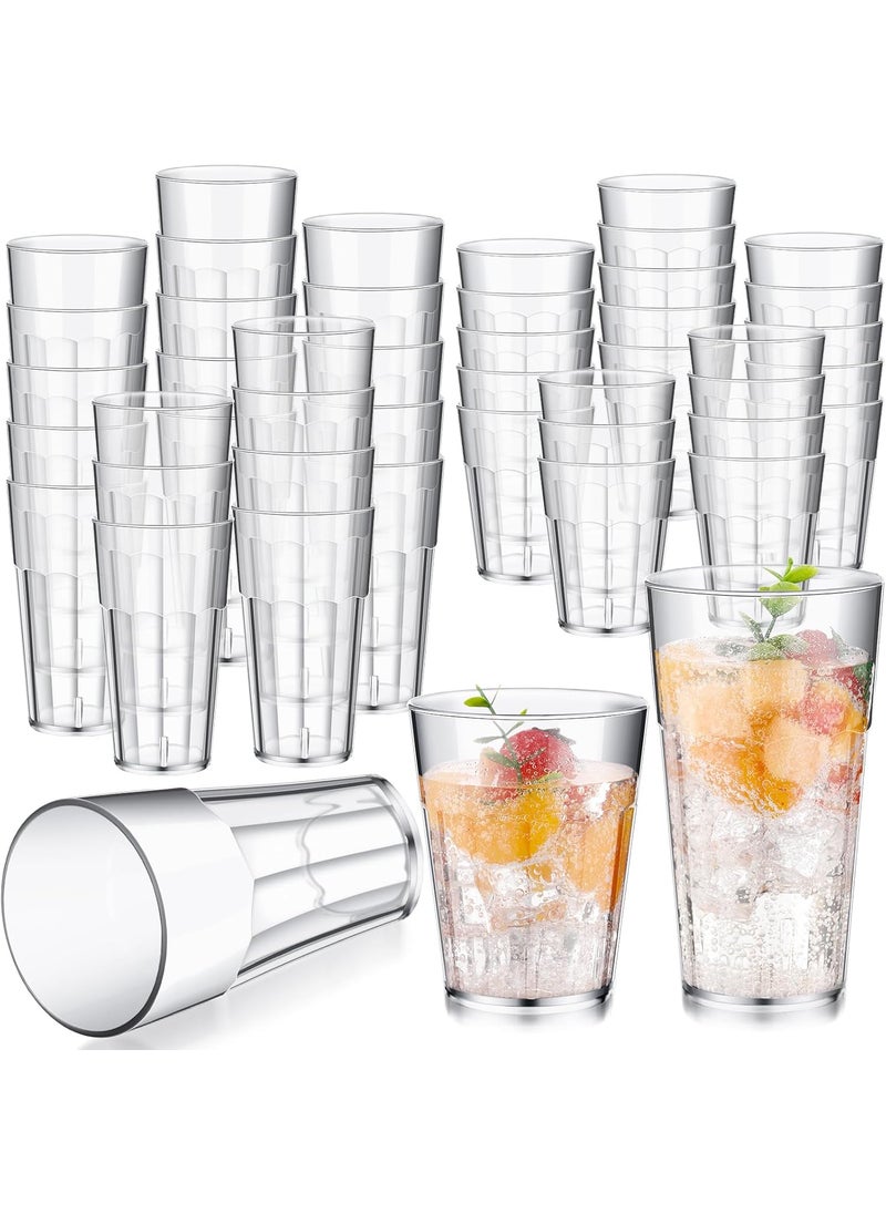 Nuenen Nuenen 48 Pcs Plastic Drinking Glasses 18 oz and 15 oz Clear Reusable Water Cups Plastic Tumblers Restaurant Style Drinking Glasses Value Set for Indoor Outdoor Home Restaurant Picnic Party  - Image 1
