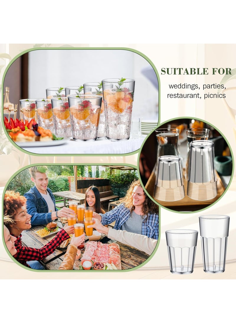 Nuenen Nuenen 48 Pcs Plastic Drinking Glasses 18 oz and 15 oz Clear Reusable Water Cups Plastic Tumblers Restaurant Style Drinking Glasses Value Set for Indoor Outdoor Home Restaurant Picnic Party  - Image 5