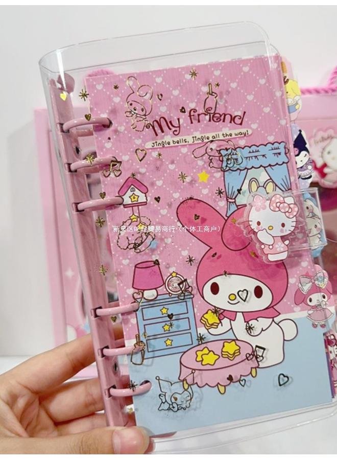 Bluejw Sanrio Melody Hand Ledger Suit Cute High-value Loose-leaf Notebook Children's Kulomi Stationery Gift Box - Image 3