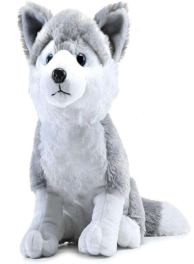 Webby Plush Husky Dog Stuffed Animal Puppy Soft Toy, Birthday Gift, Adorable Gifts for Kids and Adult, Glitter Eyes Soft Toy, 35CM (Grey) | for Boys & Girls - Image 1