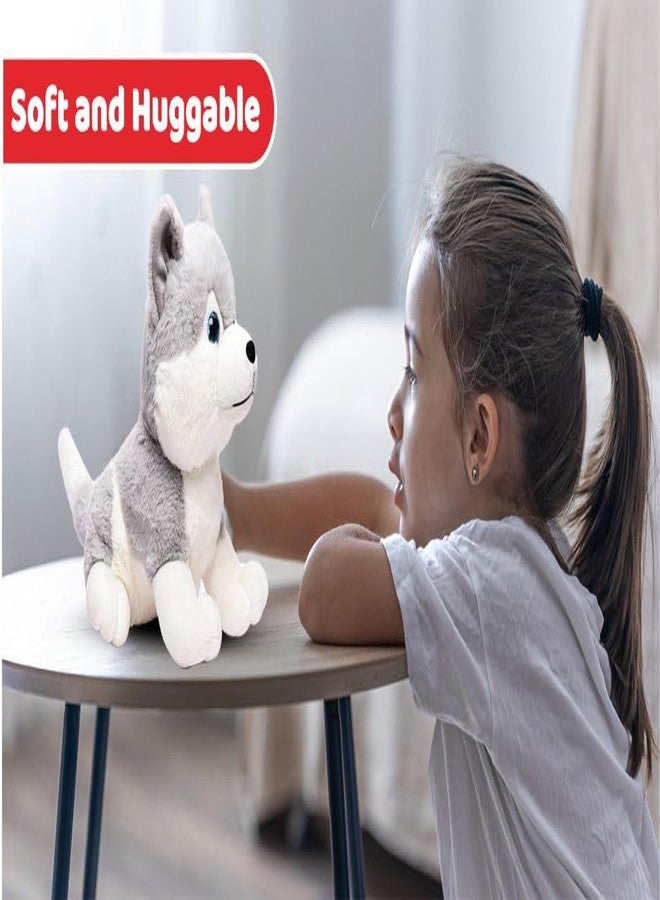 Webby Plush Husky Dog Stuffed Animal Puppy Soft Toy, Birthday Gift, Adorable Gifts for Kids and Adult, Glitter Eyes Soft Toy, 35CM (Grey) | for Boys & Girls - Image 4