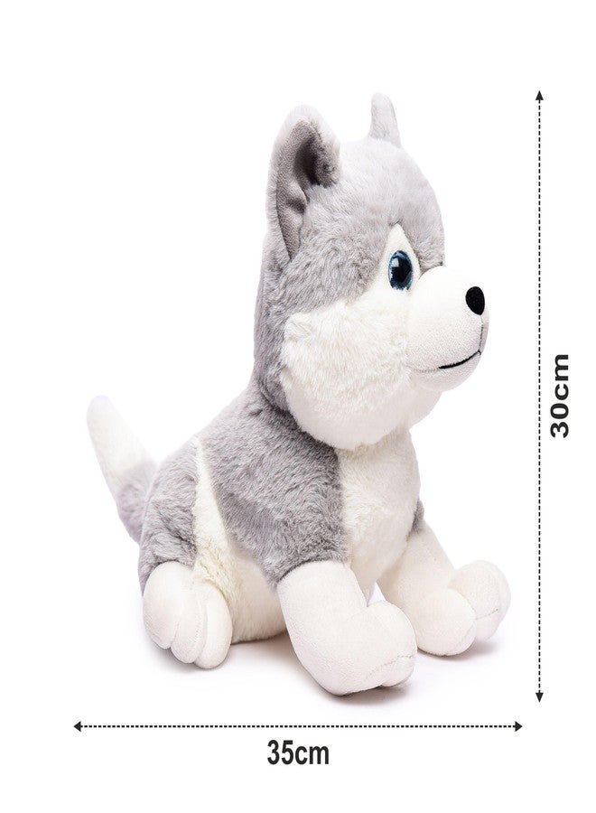 Webby Plush Husky Dog Stuffed Animal Puppy Soft Toy, Birthday Gift, Adorable Gifts for Kids and Adult, Glitter Eyes Soft Toy, 35CM (Grey) | for Boys & Girls - Image 5
