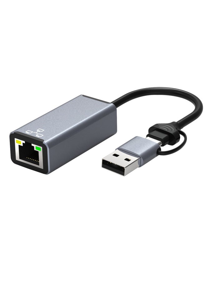 Typec /USB To Rj45 Network Card 100MB Type Hub Docking Station Ethernet Converter Gigabit-Color:1000MB Gigabit - Image 1