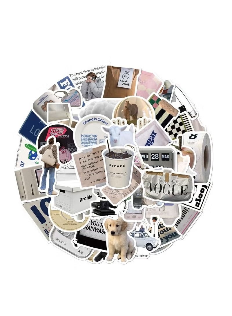 57 Minimalist Korean Stickers, Laptop Ledger, Water Cup, Ipad Phone Case Decoration, Waterproof Sticker  - Image 5
