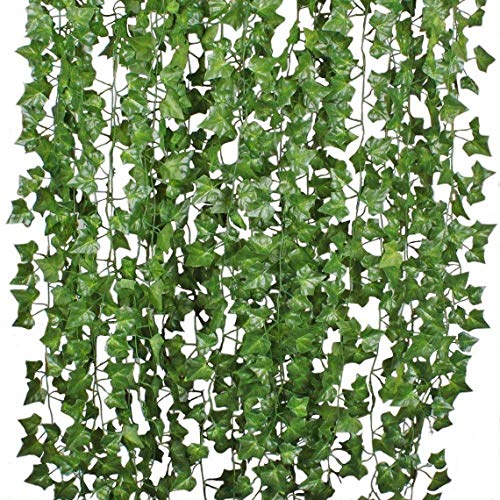 Deehome Plastic Artificial Ivy Hanging Grass Creepers (Green, 7.5 Ft Long) - Set of 24 - Image 2