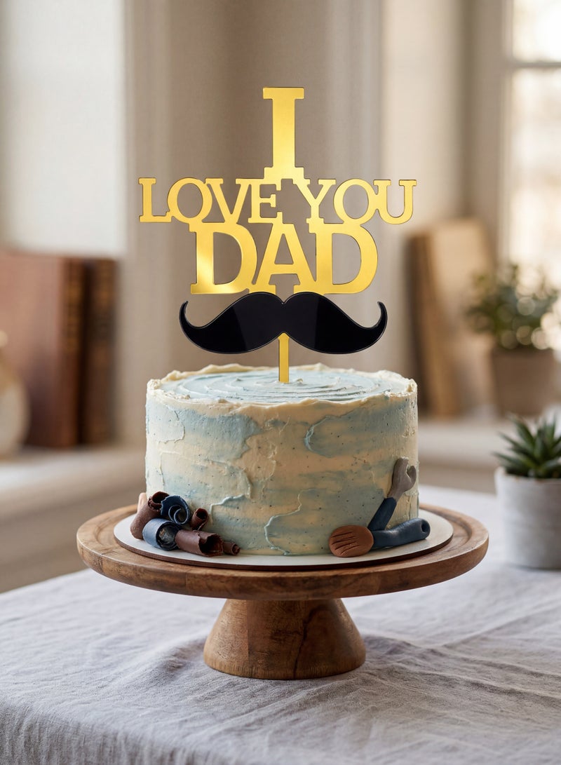 2 Pcs Father's Day Cake Toppers Double Party Decorations Cupcake Picks for Father's Day Celebration Birthday Parties - Image 5