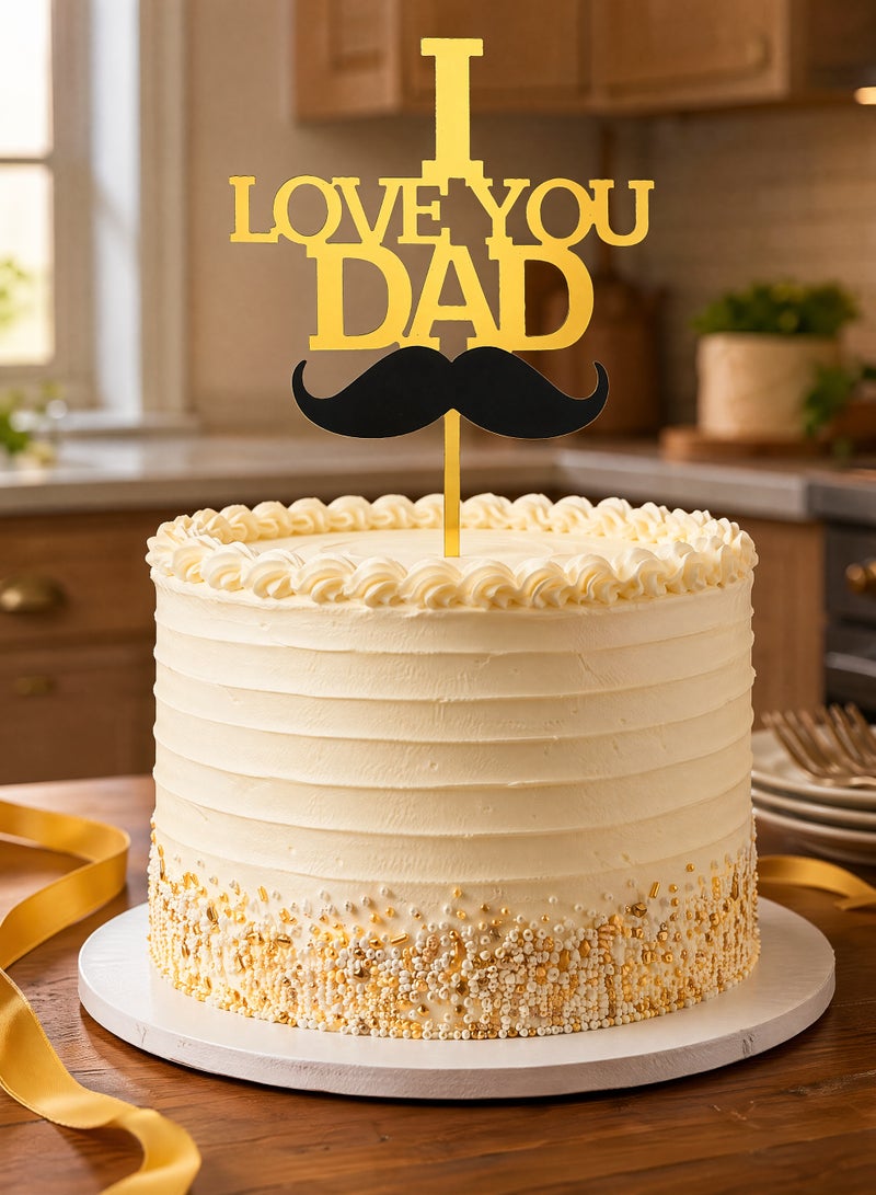 2 Pcs Father's Day Cake Toppers Double Party Decorations Cupcake Picks for Father's Day Celebration Birthday Parties - Image 4